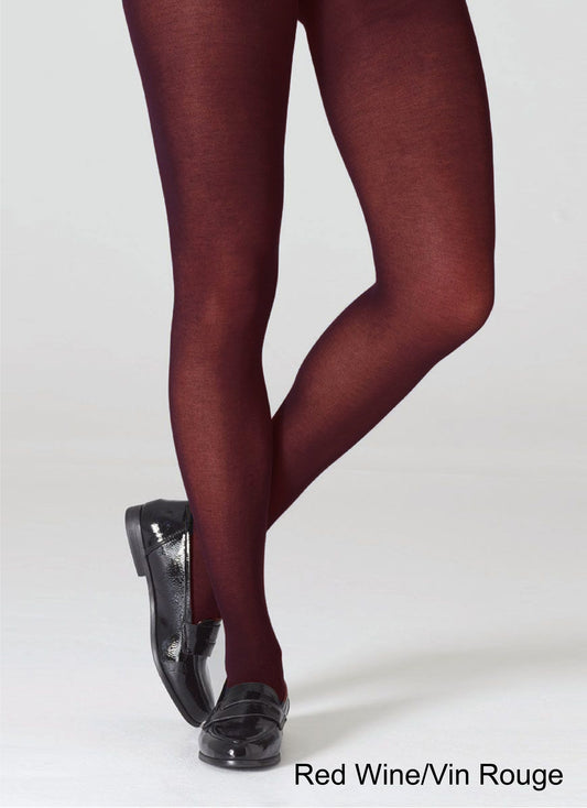 Cotton Tights in Red Wine - sizes M-4X