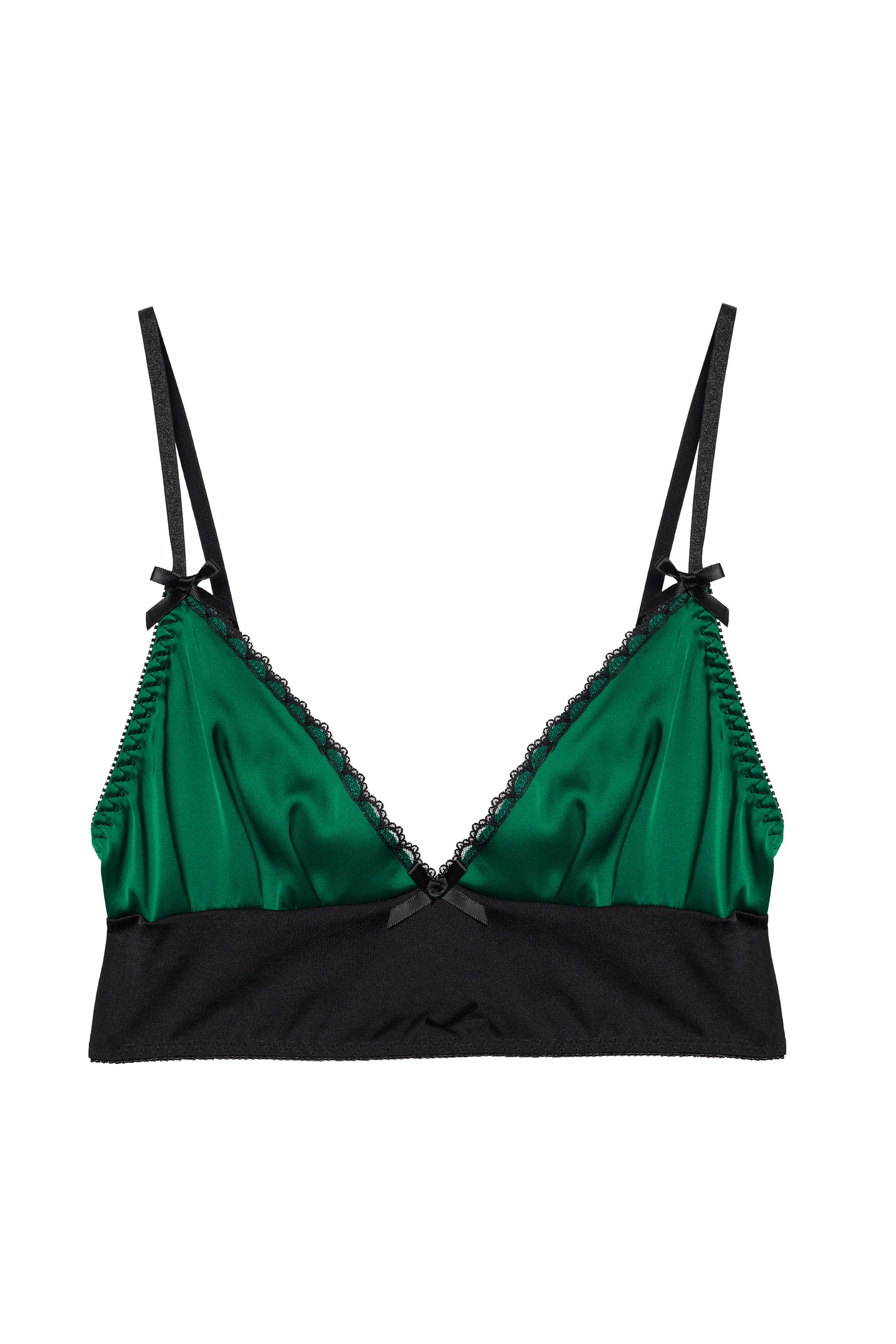 Emerald Green All Over Lace Harness Bralette