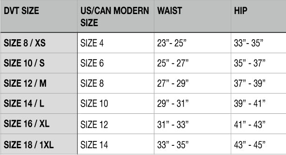 Size chart