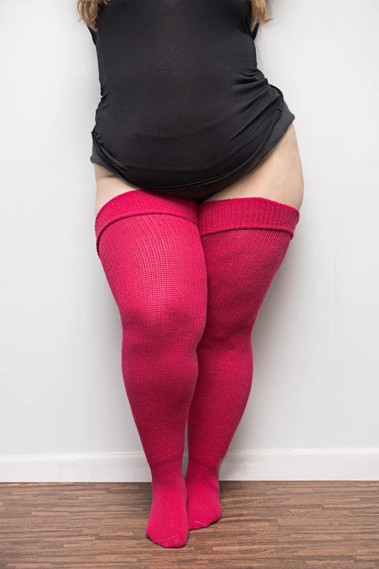 Thunda Thighs Thigh High Socks In Fuchsia Pink