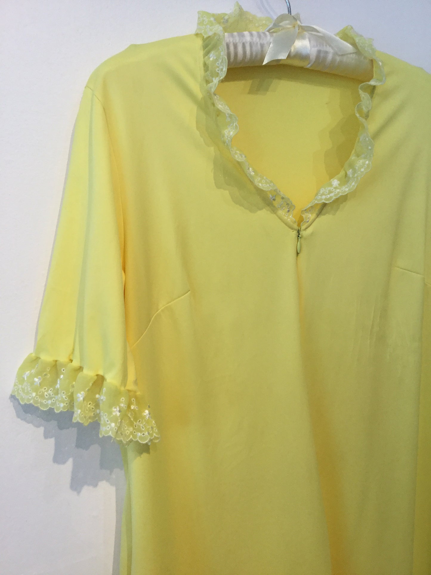 Sunny Yellow Nylon House Dress S/M+ #128