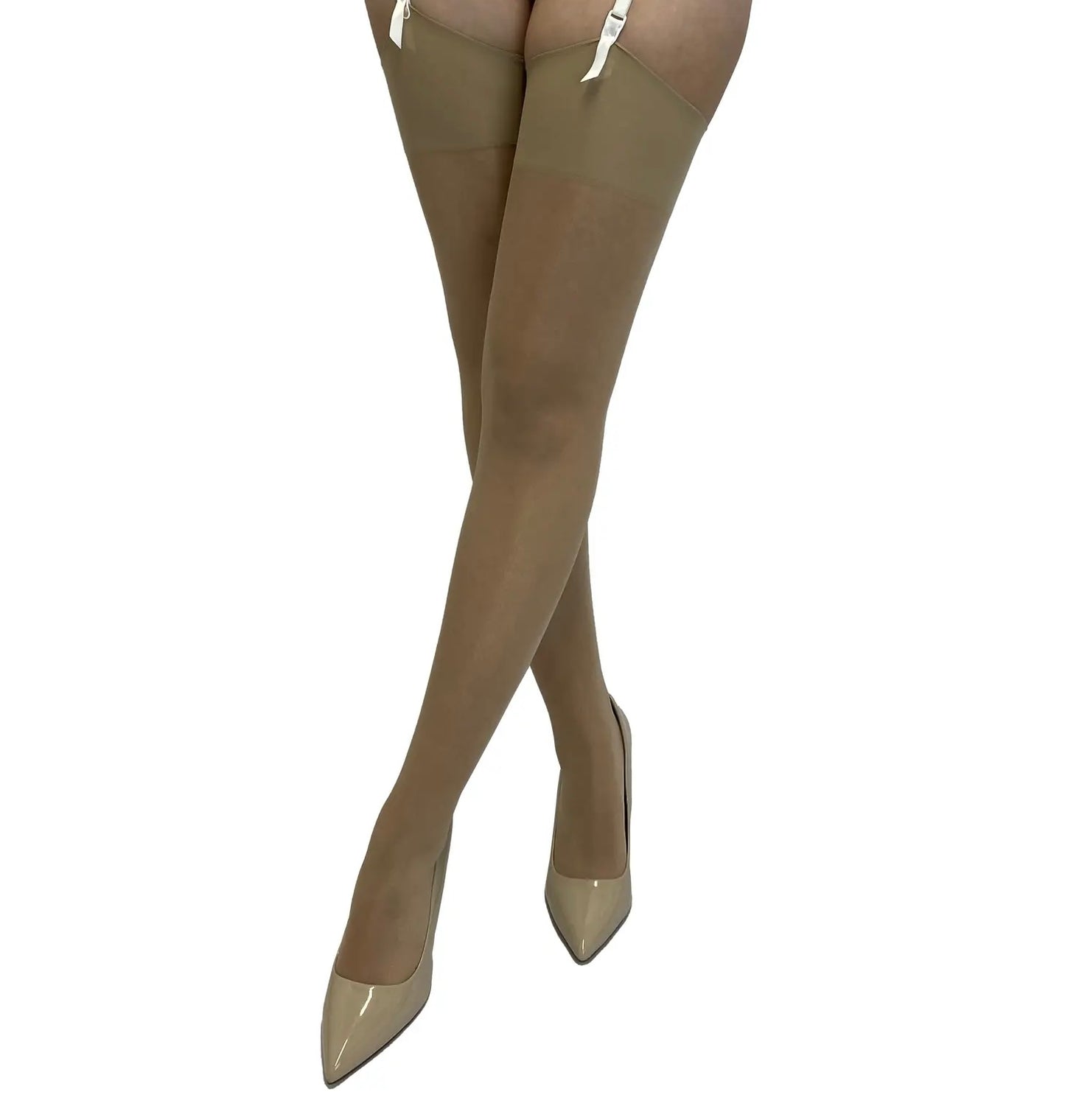 Seamless Shine Stockings in Beige