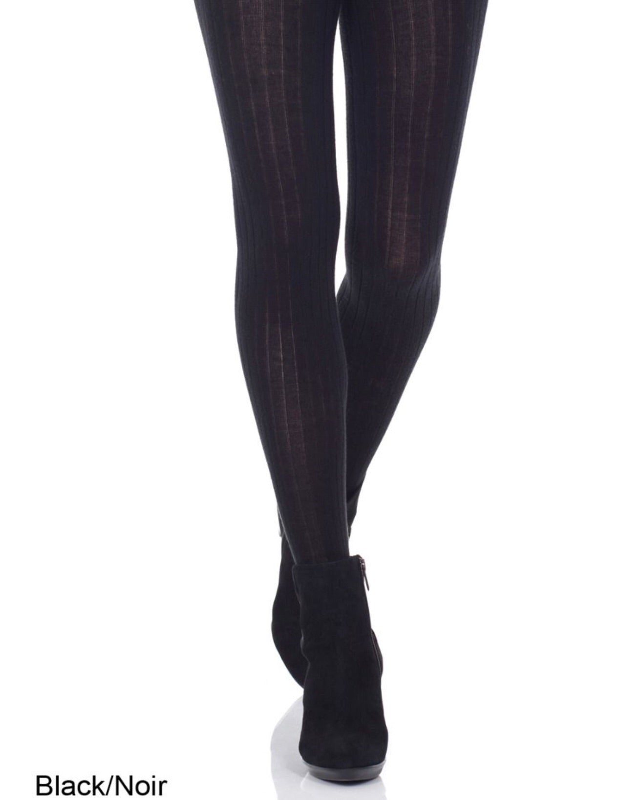 Merino Wool Ribbed Tights - S (Graphite, Black, Oatmeal + Sangria)