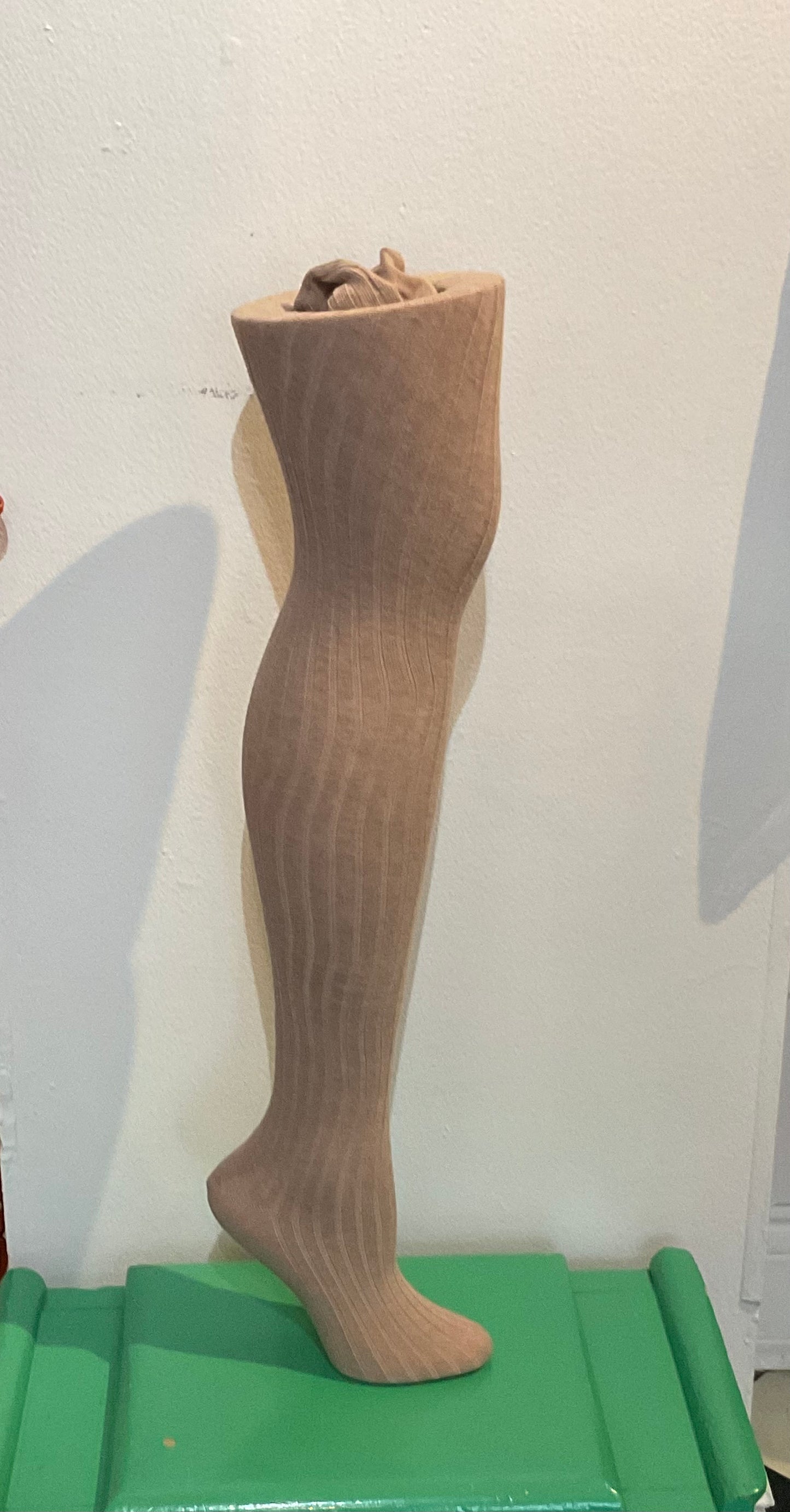Cotton Ribbed Tights in Almond - S-XL