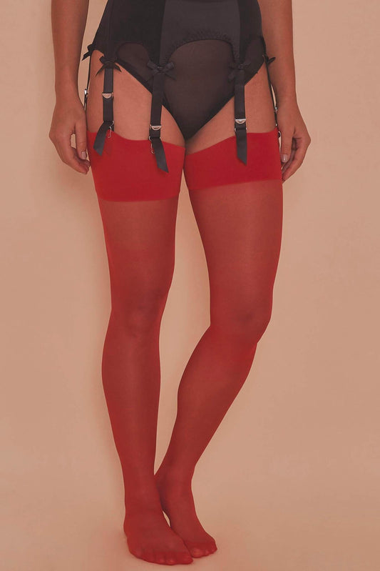 Lollipop Red Seamed Stockings - Sizes 4-18