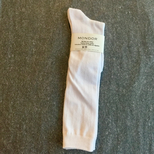 Cotton Knee Socks in white