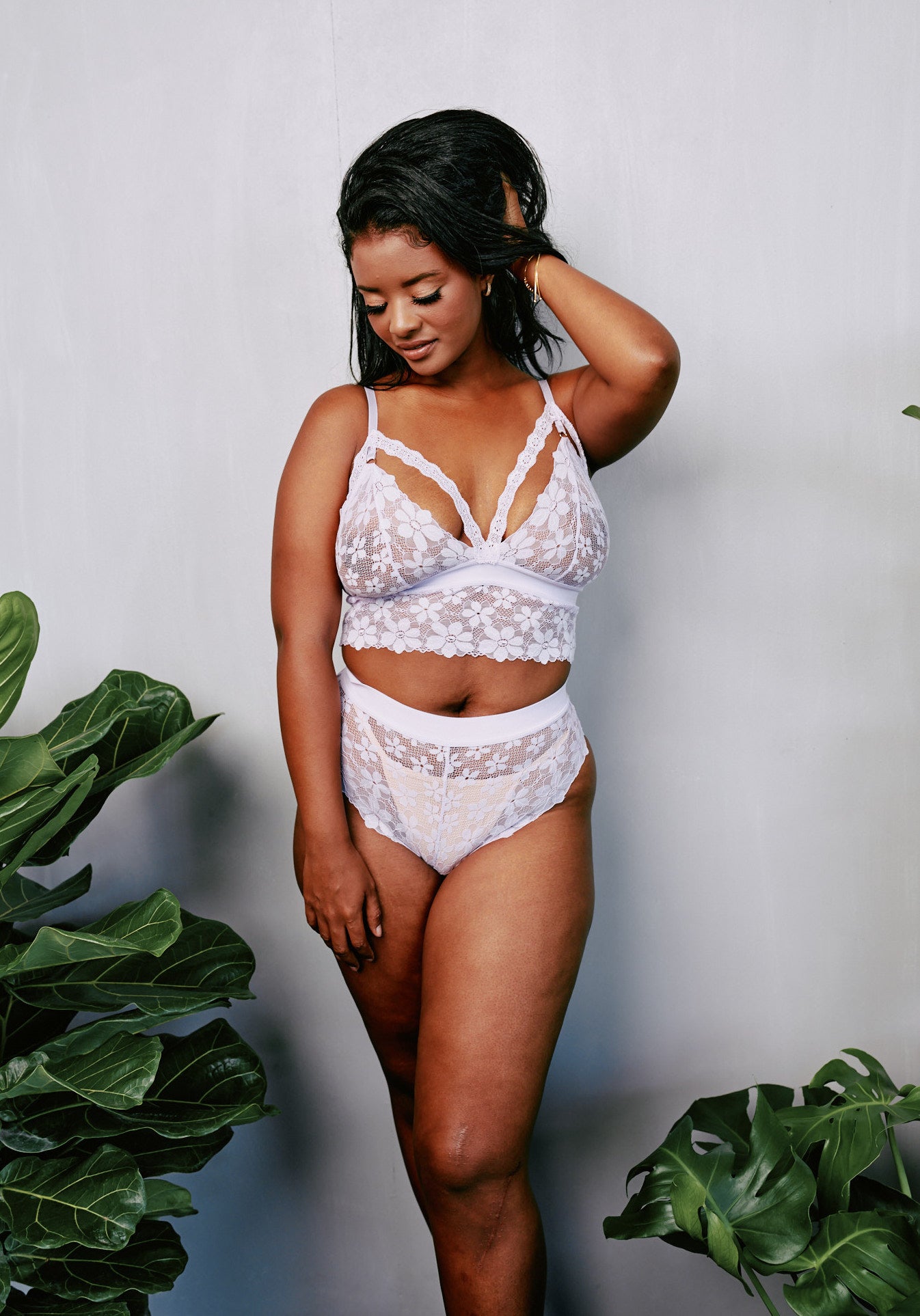 Lilac Lace High Leg Bikini Brief By Kilo Brava S XXXL