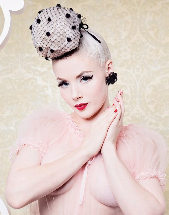 Pomperoo Hair Snood (black and pink)