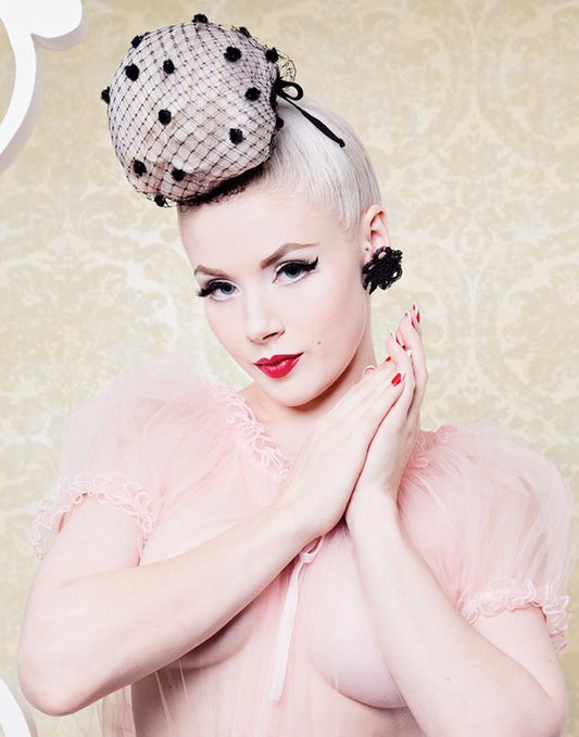 Pomperoo Hair Snood (black and pink)