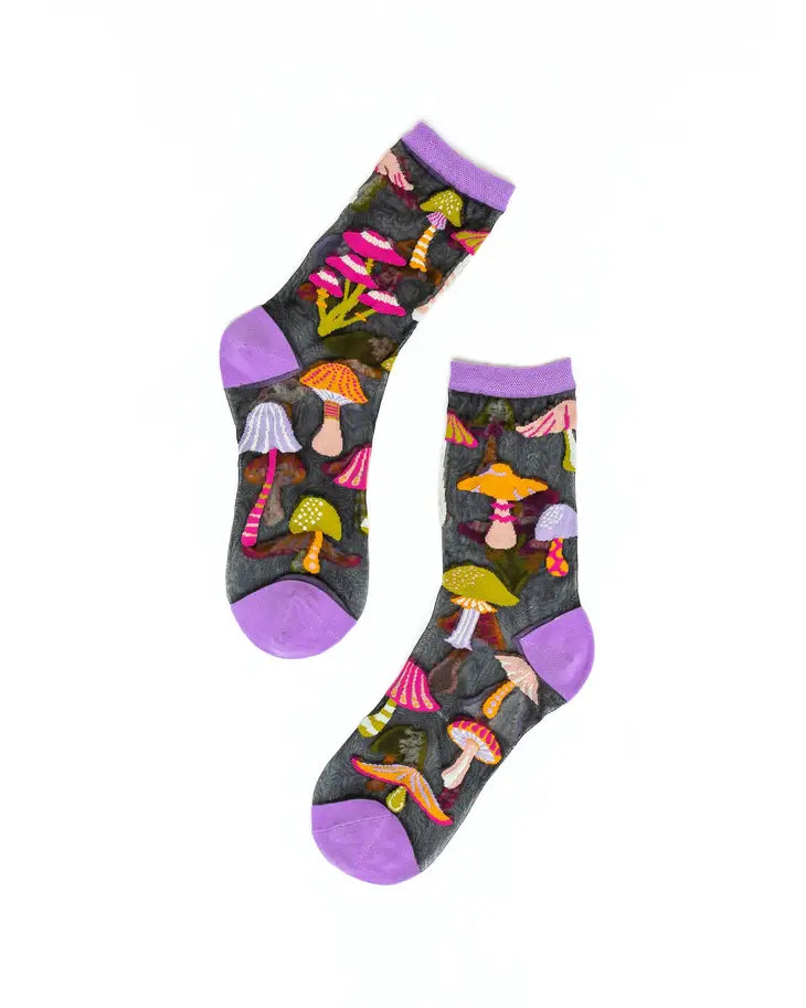 Magic Mushrooms Sheer Sock By Sock Candy
