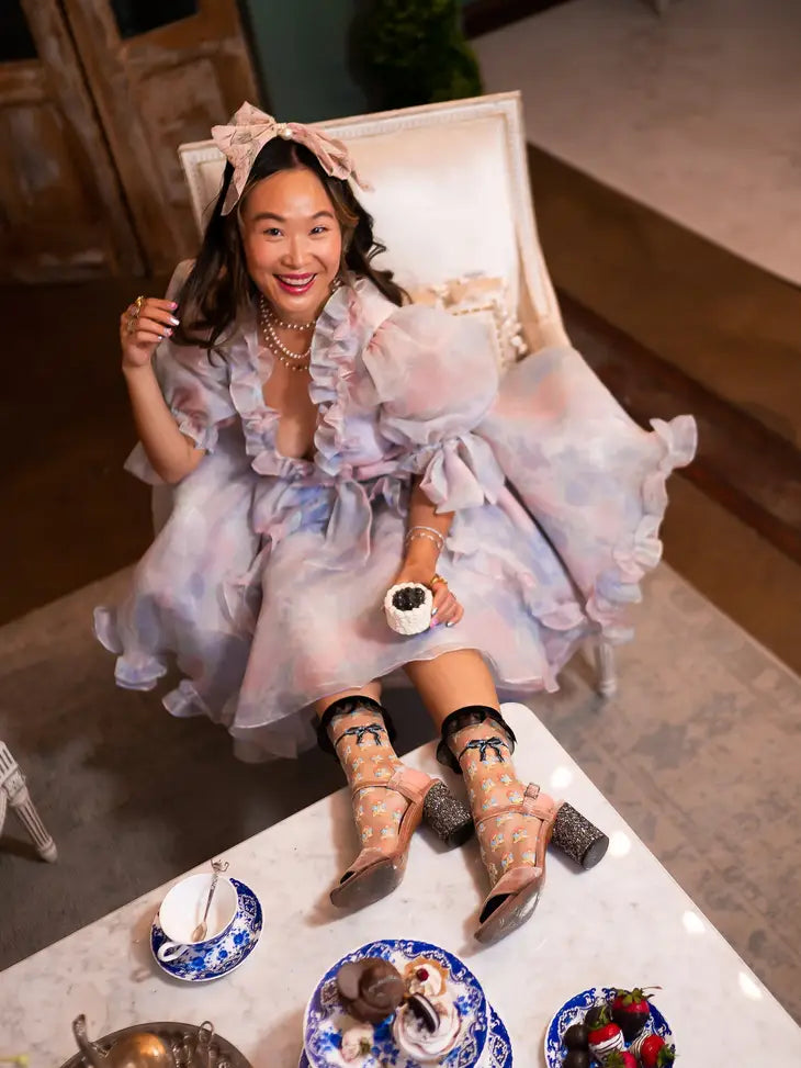 Floral Ruffle Sheer Sock By Sock Candy