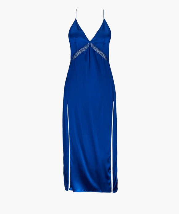 Aubade Silk Desire Nightgown in Electric Blue - S + L