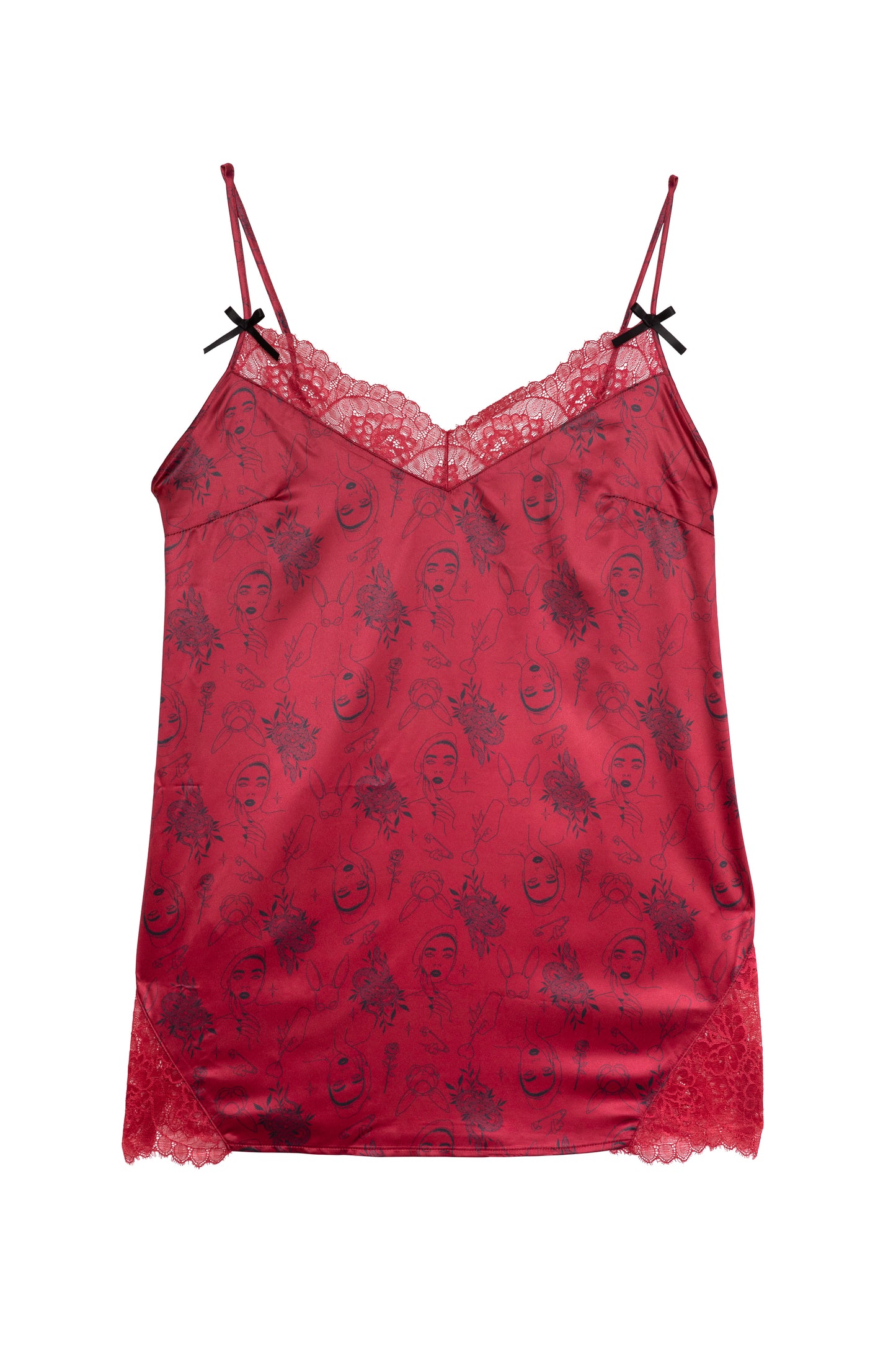 Tattoo Print Lace Mini Slip Dress - sizes 4-18