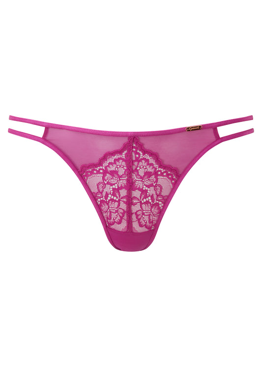 Suspense Fuchsia Lace Strappy Thong By Gossard - XS-XL