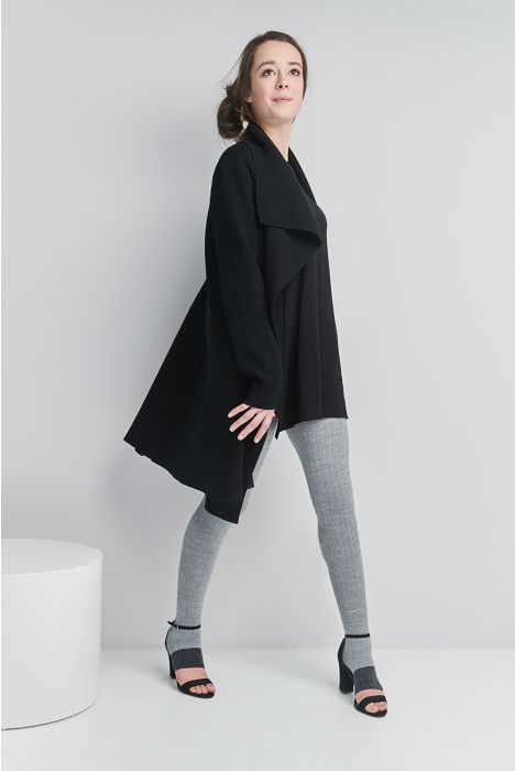Toeless Merino Wool Ribbed Tights in Light Grey - S-XL